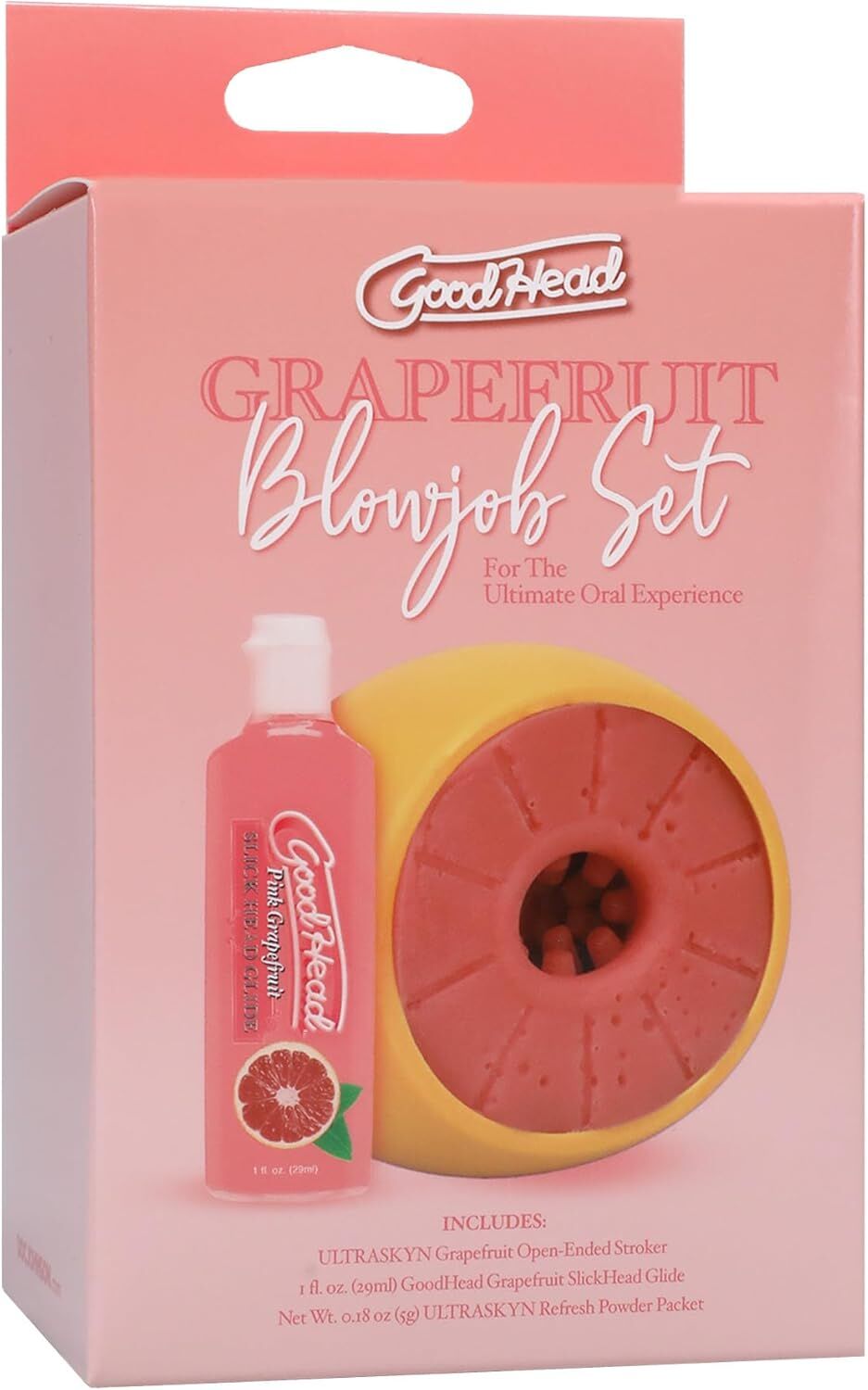	   Doc Johnson GoodHead Grapefruit Blowjob Set Yellow, , , 