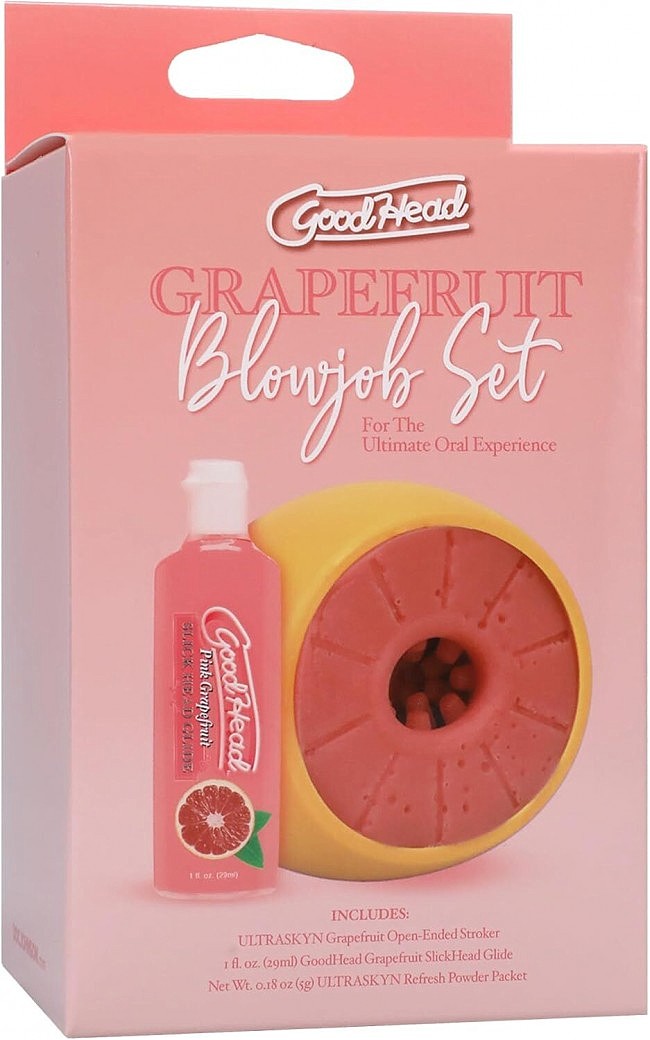 	   Doc Johnson GoodHead Grapefruit Blowjob Set Yellow, , , 