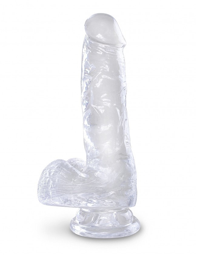   Pipedream King Cock Realistic Dildo With Balls Clear 6, 17,8  3,8 