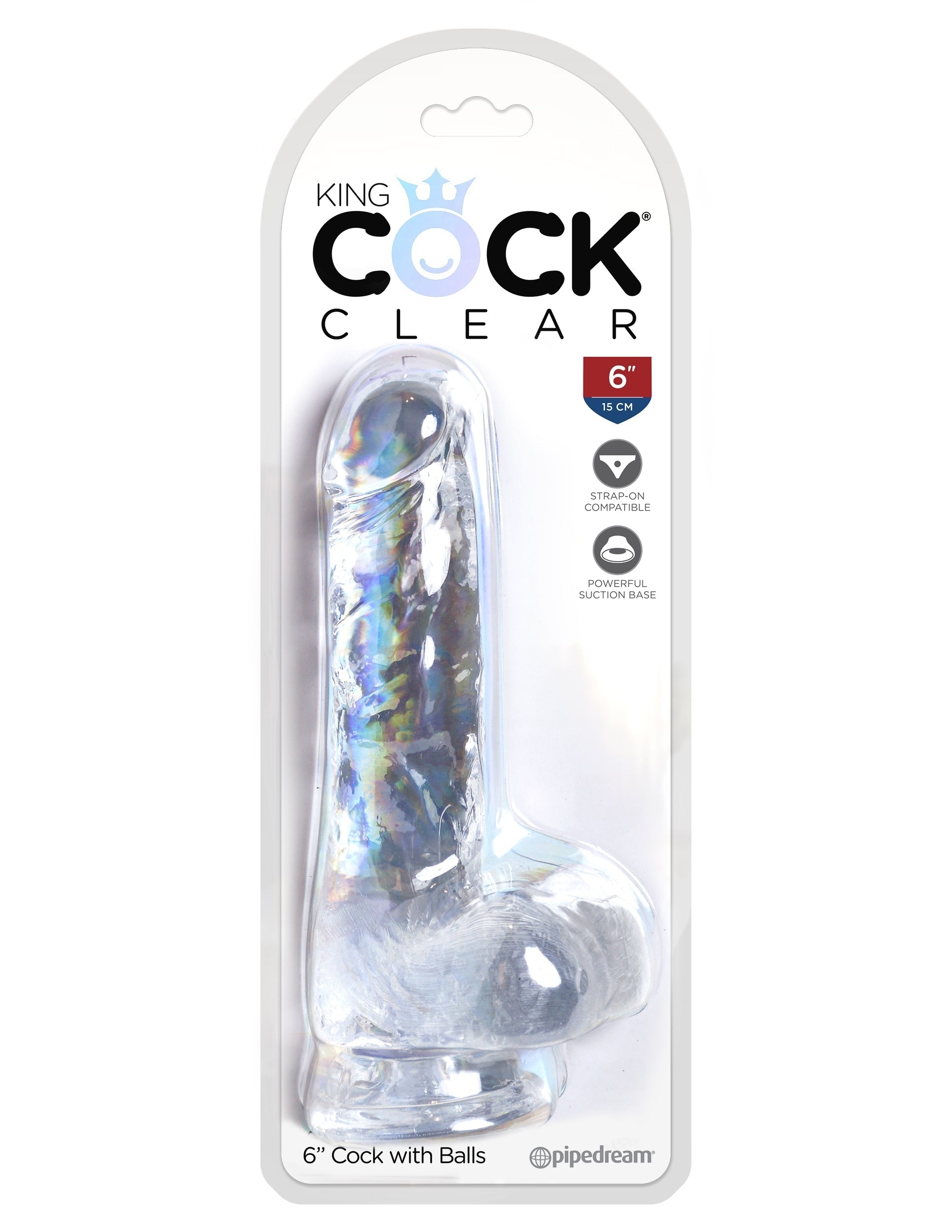  Pipedream King Cock Realistic Dildo With Balls Clear 6, 17,8  3,8 