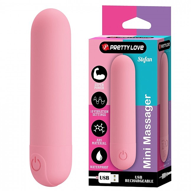 ���������� Mini massager PRETTY LOVE STEFAN, 10 ������� ��������, 8 � 1,8 ��
