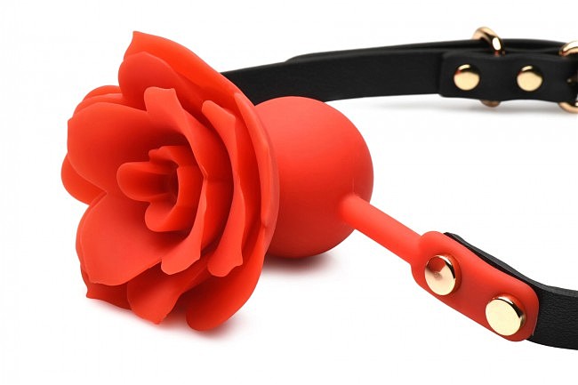     Master Series: Blossom Silicone Rose Gag  Red