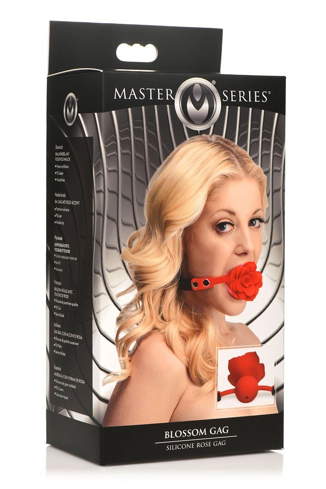     Master Series: Blossom Silicone Rose Gag  Red 