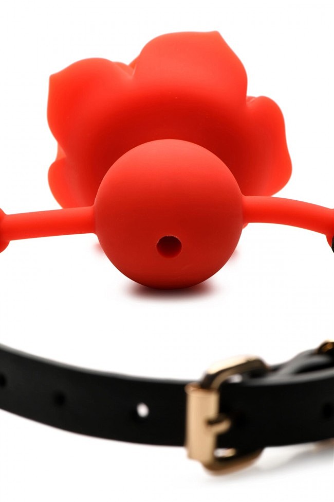     Master Series: Blossom Silicone Rose Gag  Red 