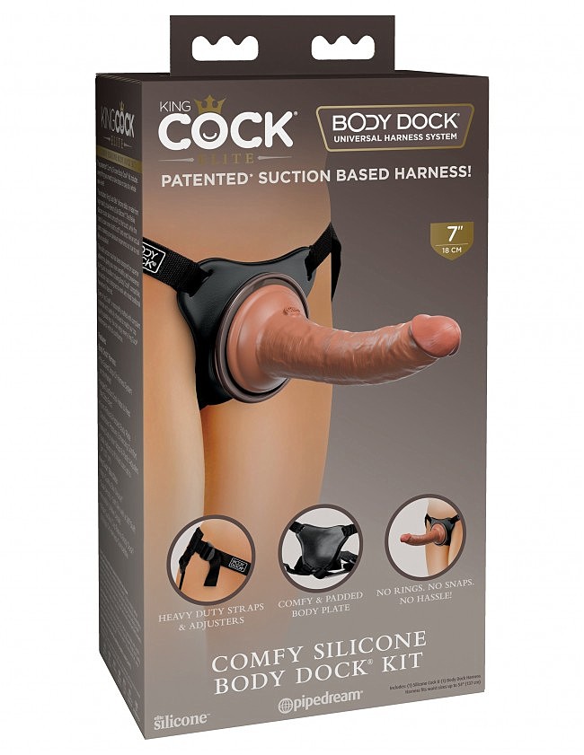    King Cock Elite Comfy Silicone Body Dock Kit, 21  3,5 