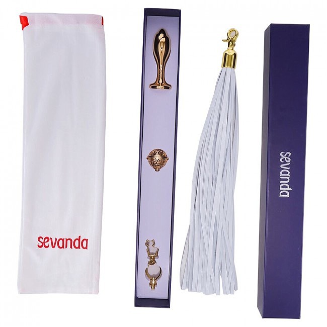      LOCKINK SEVANDA White Pony-Tail Anal Rose-shape Plug