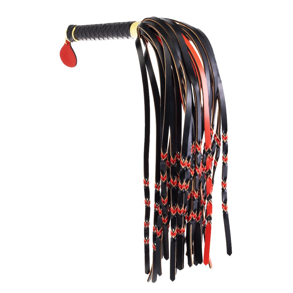  LOCKINK SEVANDA Red & Black Braided Tail Flogger