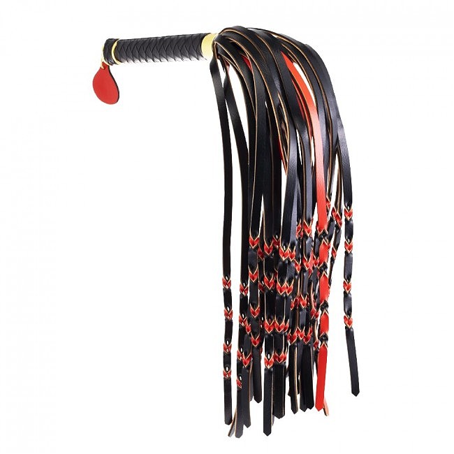  LOCKINK SEVANDA Red & Black Braided Tail Flogger