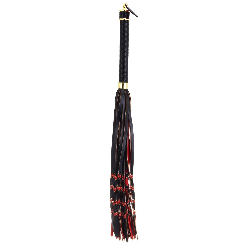  LOCKINK SEVANDA Red & Black Braided Tail Flogger