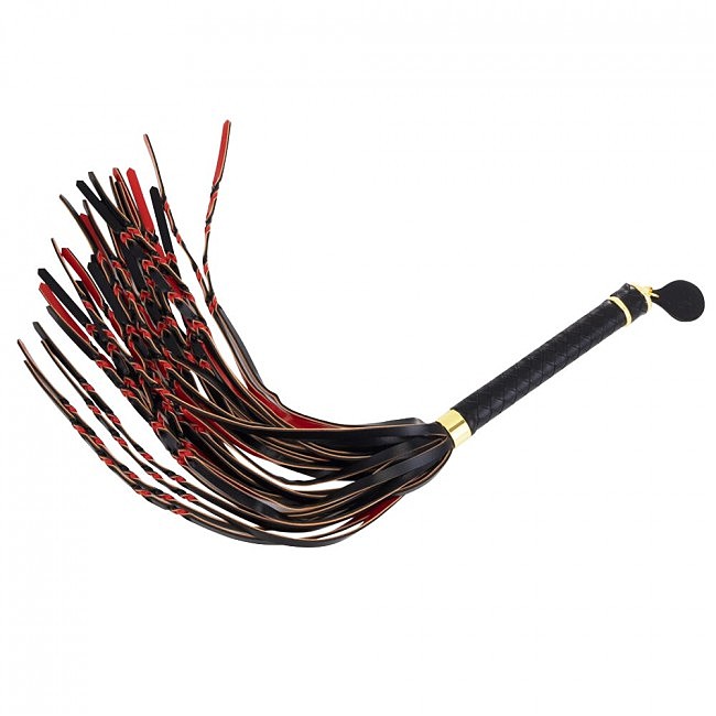  LOCKINK SEVANDA Red & Black Braided Tail Flogger