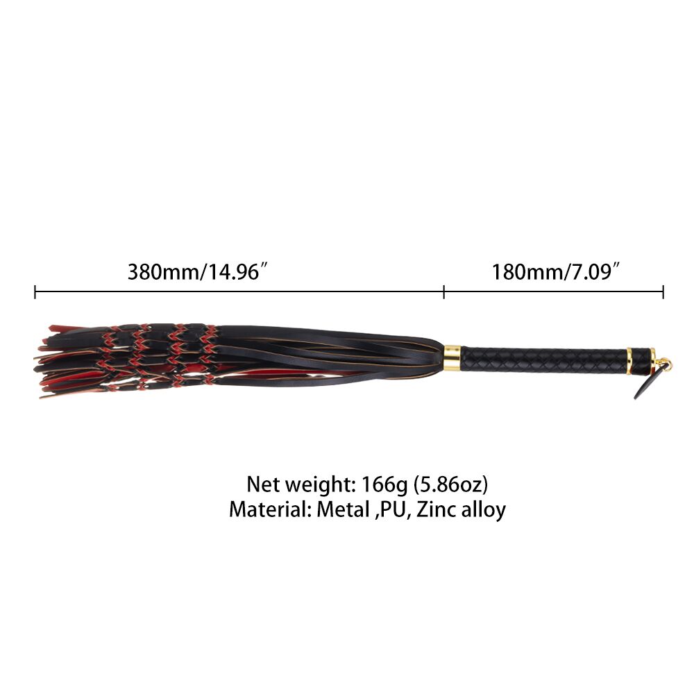  LOCKINK SEVANDA Red & Black Braided Tail Flogger
