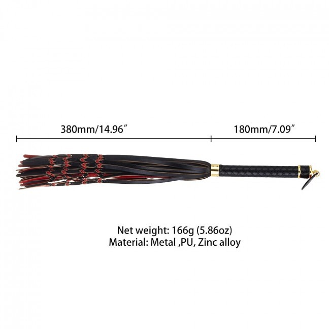  LOCKINK SEVANDA Red & Black Braided Tail Flogger