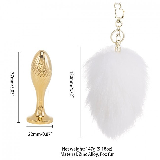      LOCKINK SEVANDA White Bunny-Tail Anal Pear-shape Plug