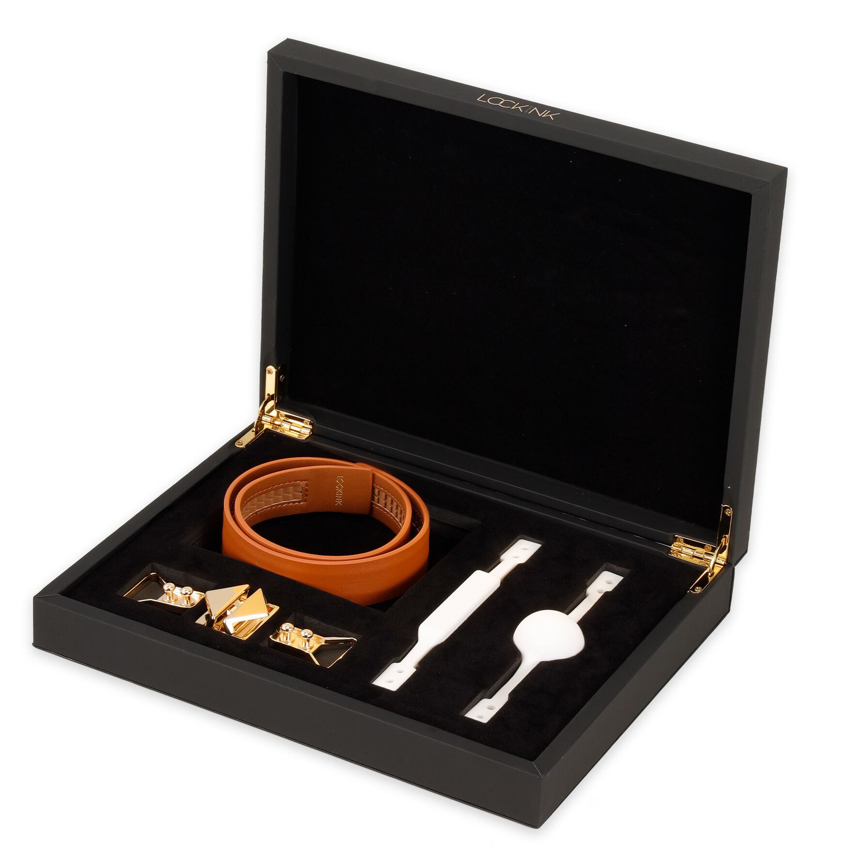    2-  LOCKINK Ball-Gag & Gag-bite Set — Brown
