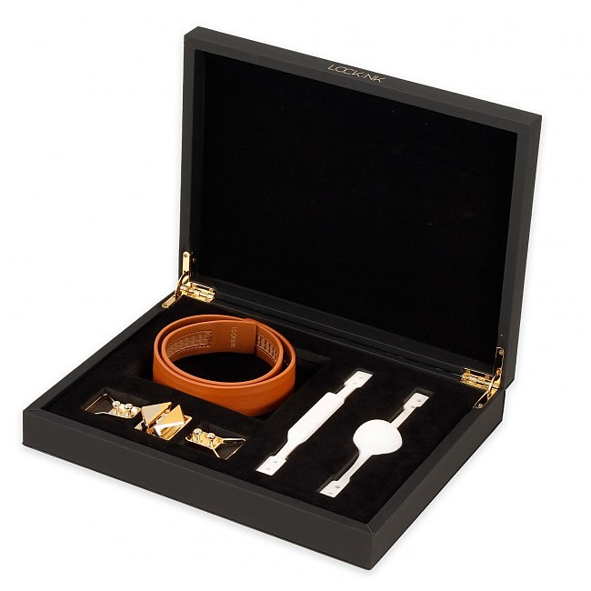   2-  LOCKINK Ball-Gag & Gag-bite Set — Brown