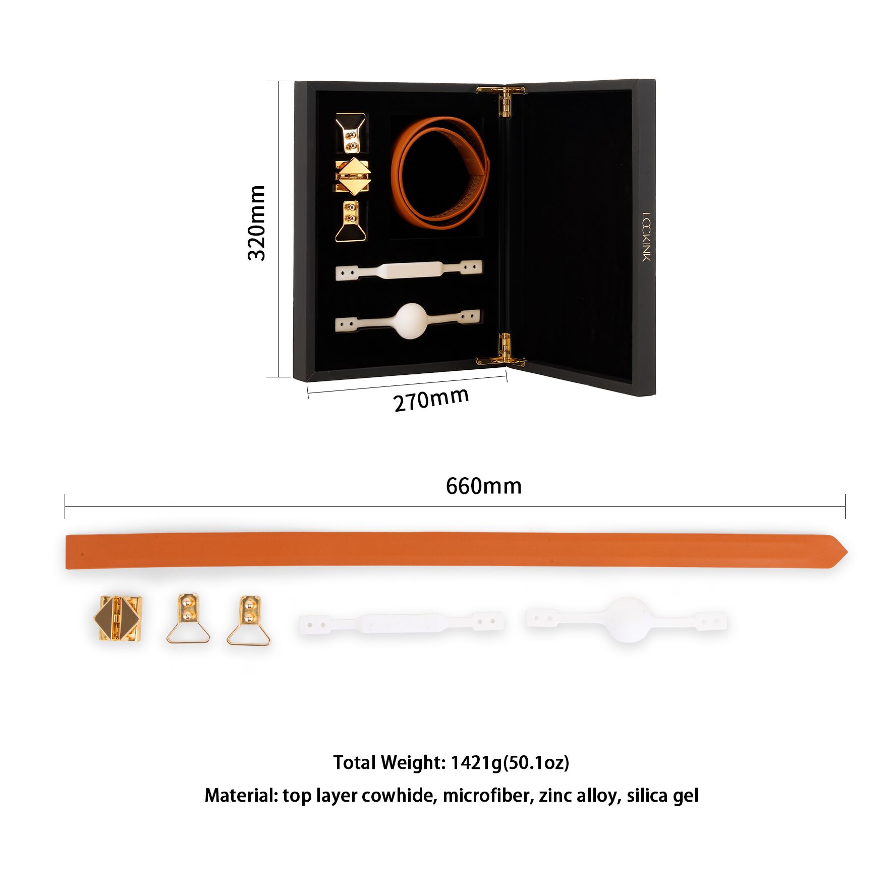    2-  LOCKINK Ball-Gag & Gag-bite Set — Brown