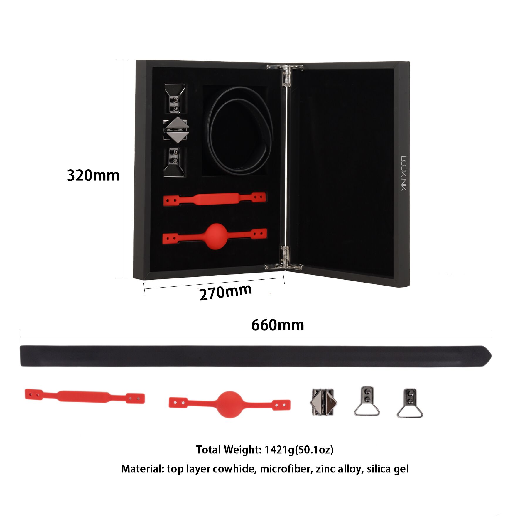    2-  LOCKINK Ball-Gag & Gag-bite Set — Black