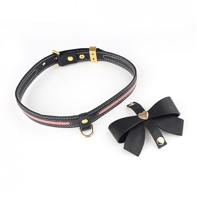      LOCKINK SEVANDA Love Heart Butterfly Leather Collar Set