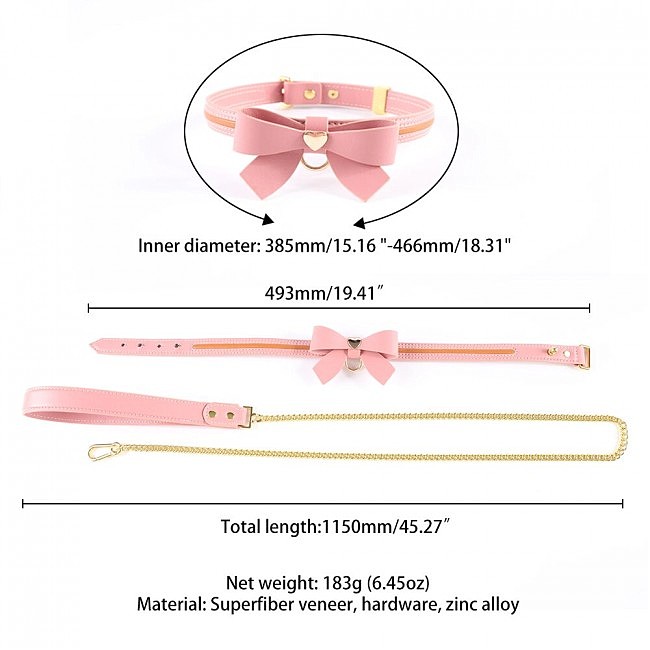      LOCKINK SEVANDA Love Heart Butterfly Leather Collar Set