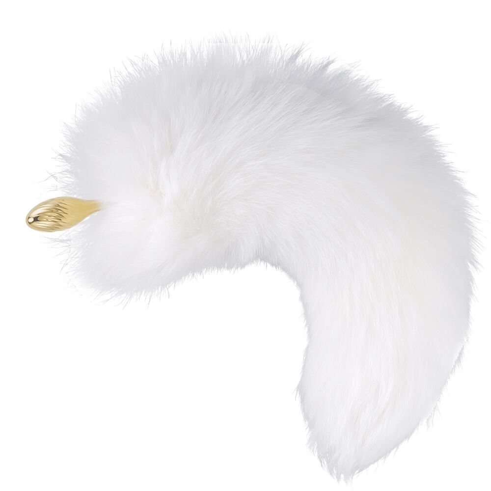      LOCKINK SEVANDA White Fox-Tail Anal Pear-shape Plug