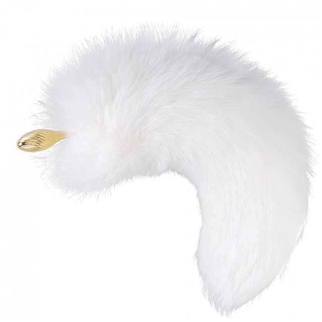      LOCKINK SEVANDA White Fox-Tail Anal Pear-shape Plug