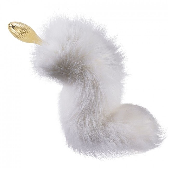      LOCKINK SEVANDA White Fox-Tail Anal Pear-shape Plug