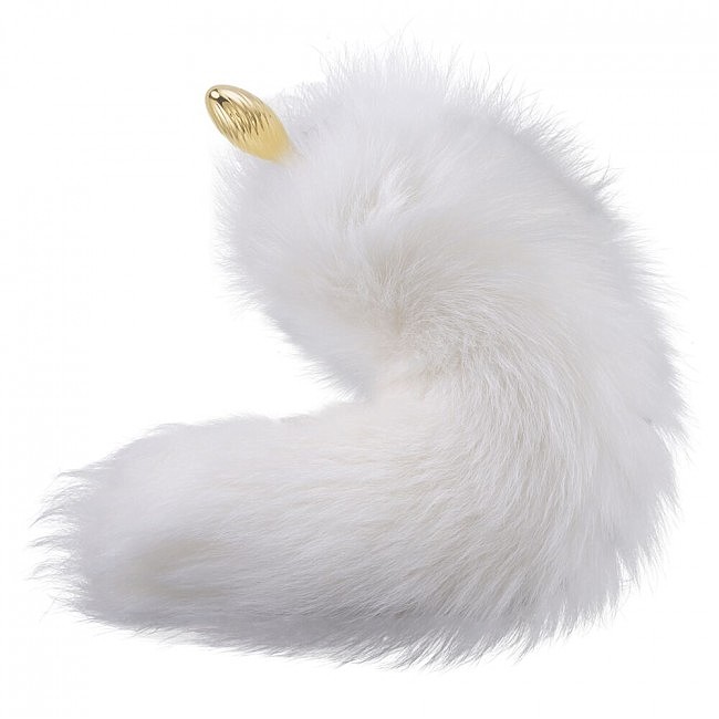      LOCKINK SEVANDA White Fox-Tail Anal Pear-shape Plug