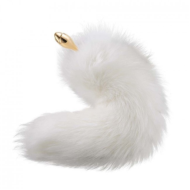      LOCKINK SEVANDA White Fox-Tail Anal Rose-shape Plug