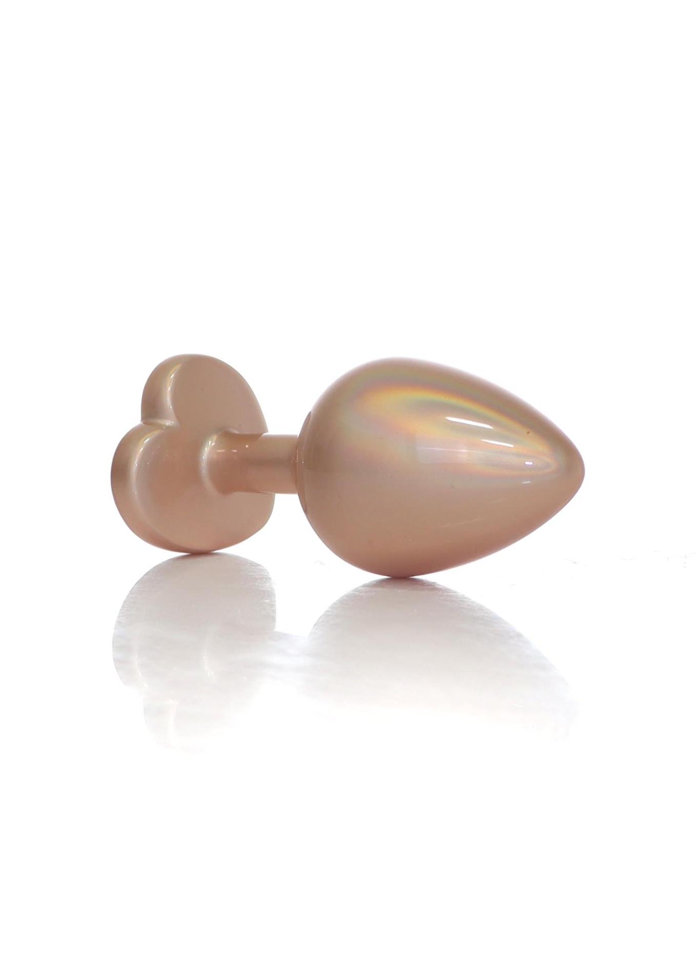     - Jewellery Pearl Gold Heart Plug Clear M, 8  3,2 