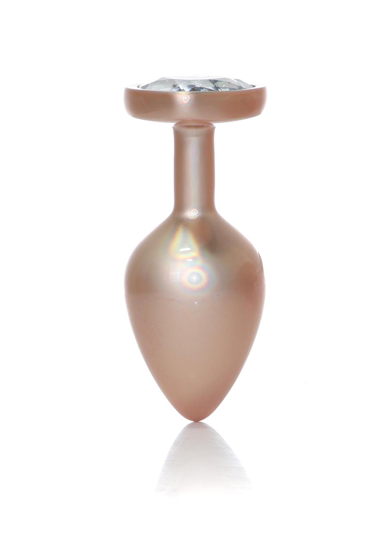     - Jewellery Pearl Gold Heart Plug Clear M, 8  3,2 