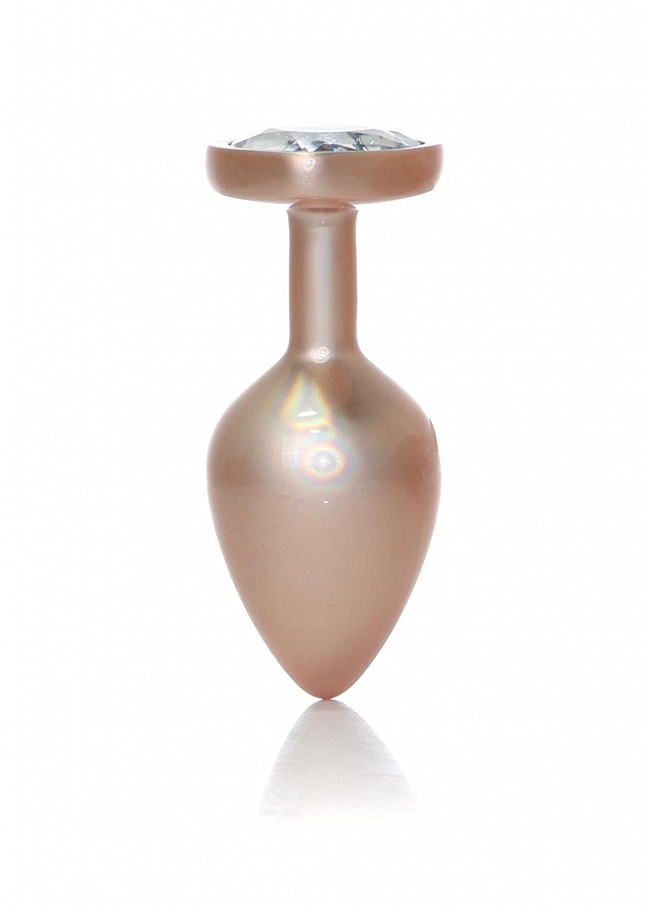     - Jewellery Pearl Gold Heart Plug Clear M, 8  3,2 