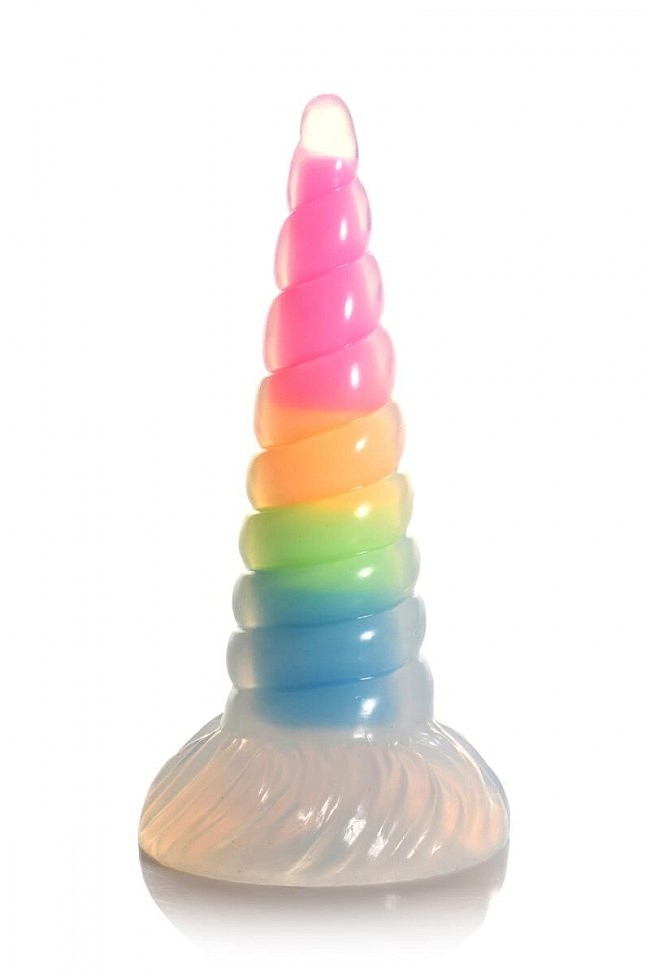   Creature Cocks Luminescent Rainbow Silicone Dildo