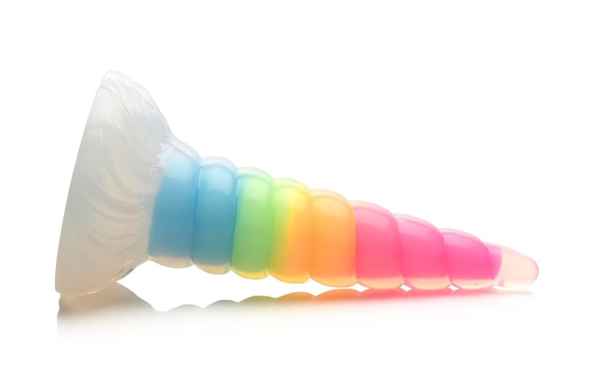   Creature Cocks Luminescent Rainbow Silicone Dildo
