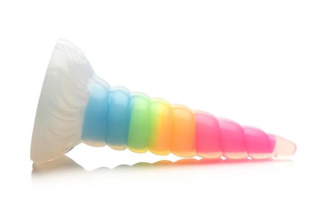   Creature Cocks Luminescent Rainbow Silicone Dildo