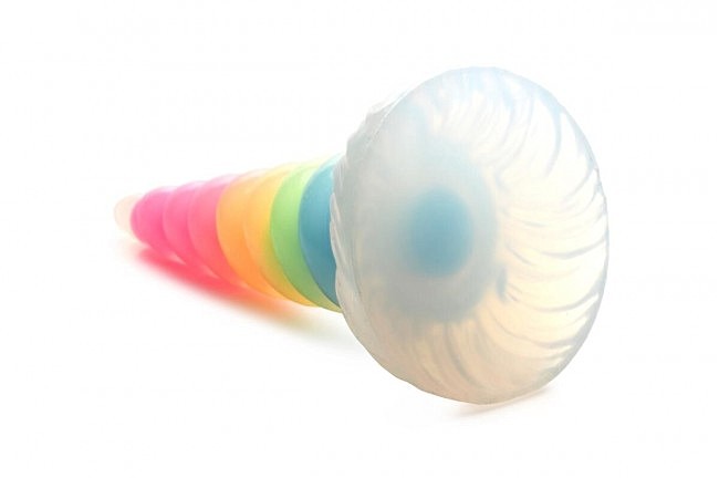   Creature Cocks Luminescent Rainbow Silicone Dildo