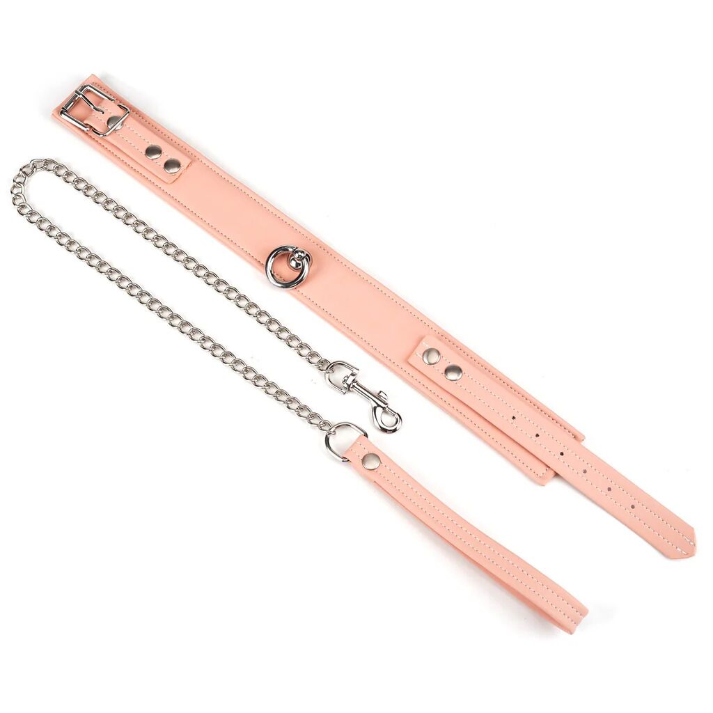    Liebe Seele Dark Candy Pink Collar with Leash