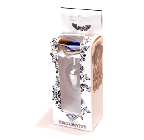    Jewellery Silver Heart PLUG- Dark Blue 2,7    