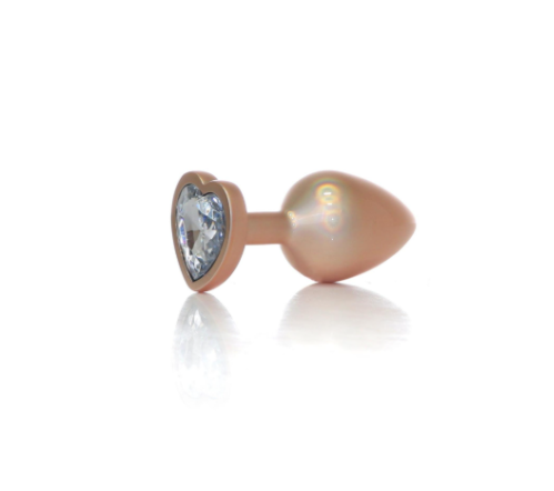    Jewellery Pearl Gold Heart Plug Clear L , 3,8 .
