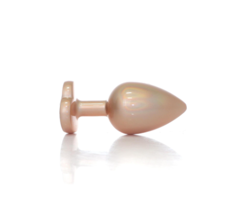    Jewellery Pearl Gold Heart Plug Clear L , 3,8 .
