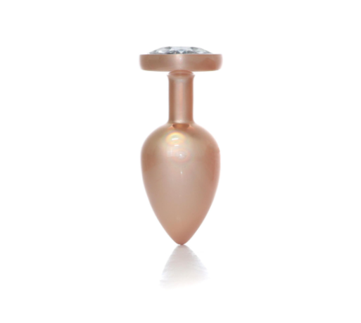    Jewellery Pearl Gold Heart Plug Clear L , 3,8 .
