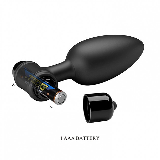     Pretty Love Vibra Butt Plug II Black, 11,8  3,8 