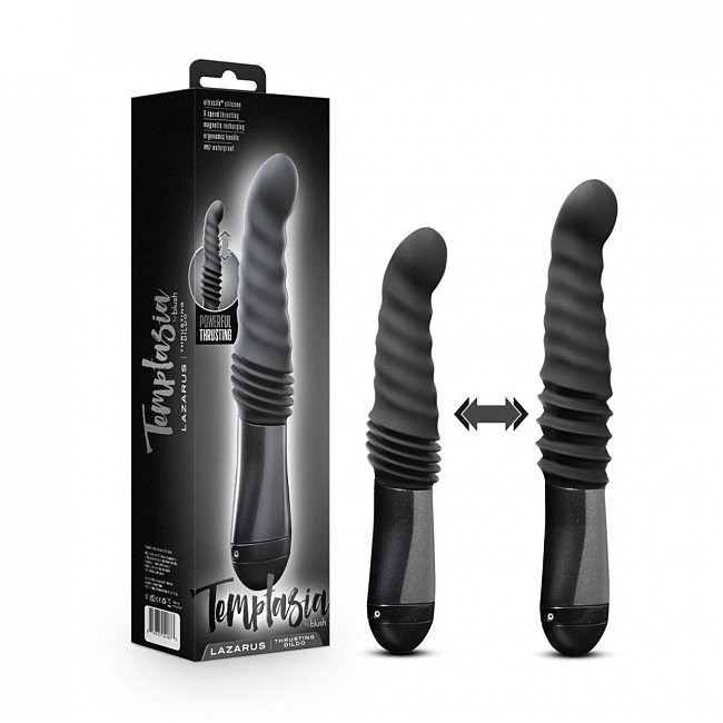  Temptasia by Blush Lazarus Thrusting Dildo Black, 3  , 25,4  3,8 