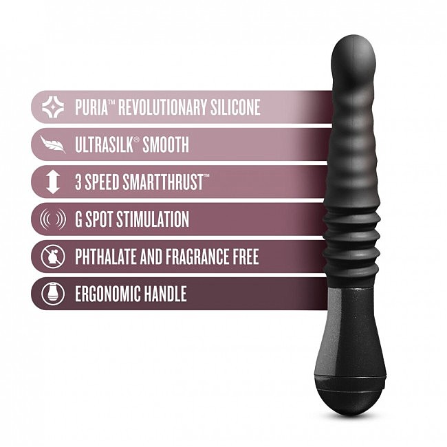  Temptasia by Blush Lazarus Thrusting Dildo Black, 3  , 25,4  3,8 