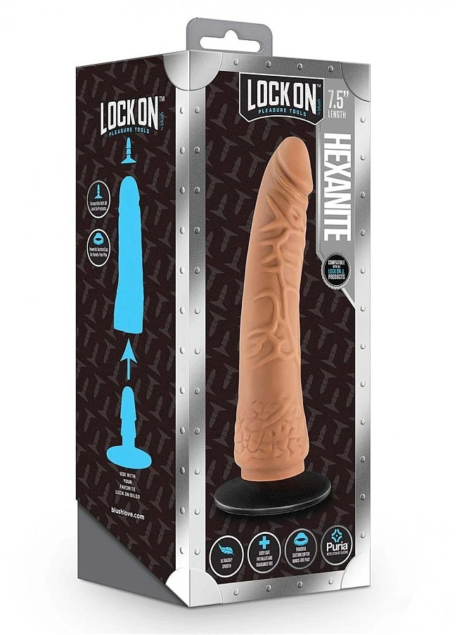    Blush Hexanite Dildo With   Lock On, 19  5 