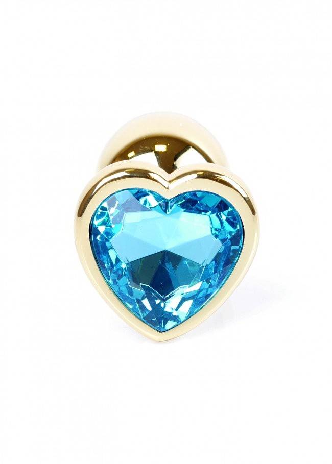   Jewellery Gold Heart Plug Light Blue, -, 7  2,7 