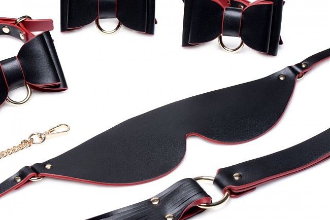      Master Series Bow Luxury BDSM Set With Travel Bag, 11 