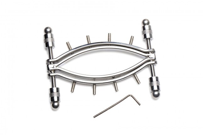     Master Series Spread Em Poker Vagina Clamp with Adjustable Pressure Screws, 