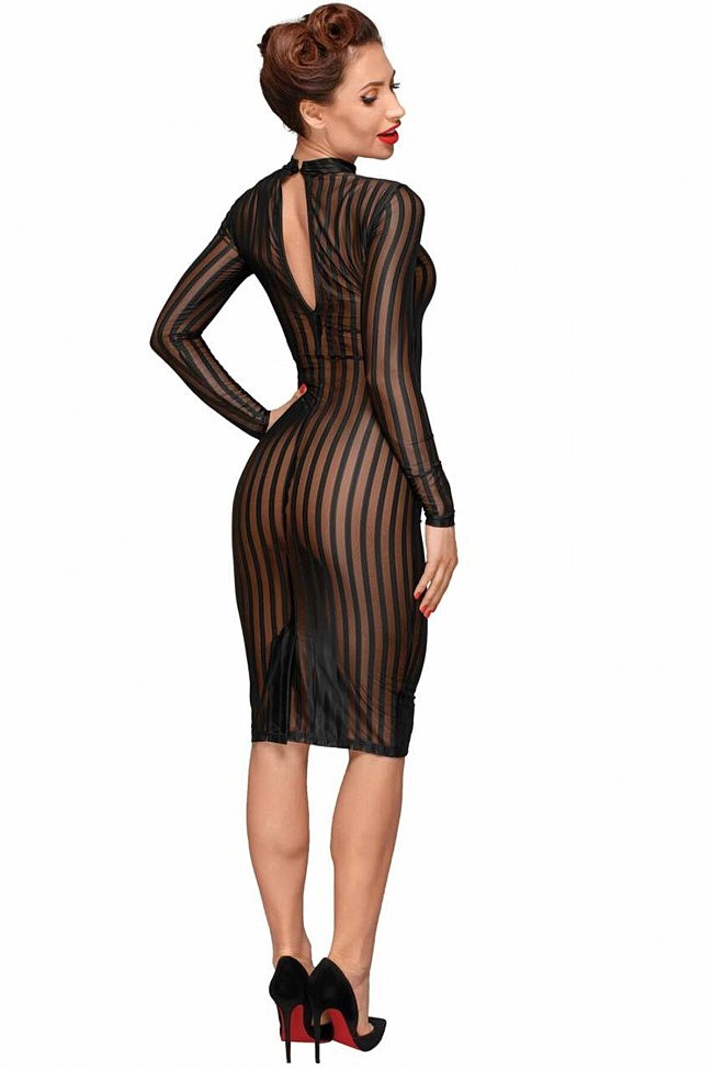  - Noir Handmade F182 Classic dress made of elastic tulle,  