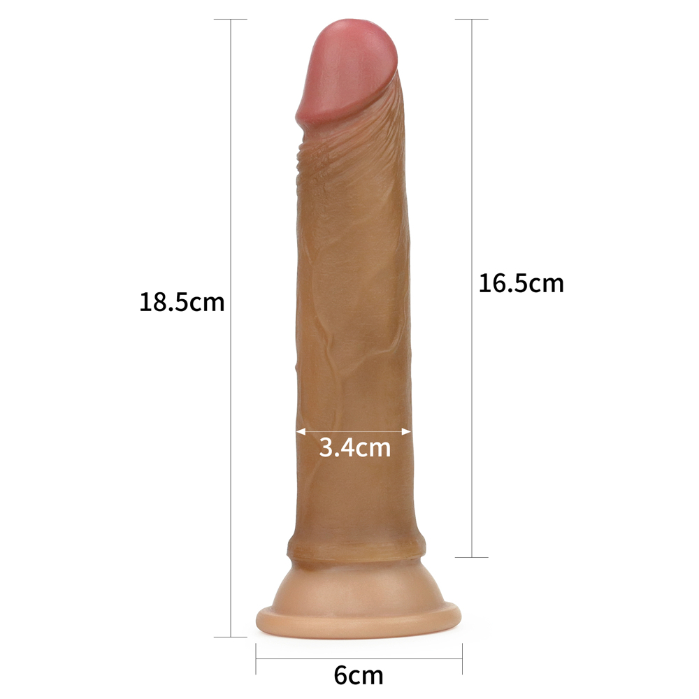    LoveToy Dual-Layered Silicone Cock 7 Brown, 18,5  3,4 