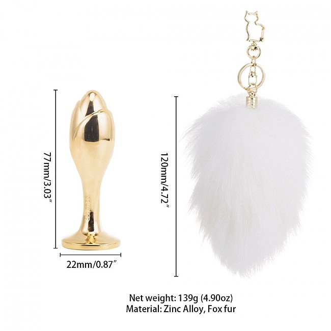     LOCKINK SEVANDA White Bunny-Tail Anal Rose-shape Plug, 7,7  2,7 